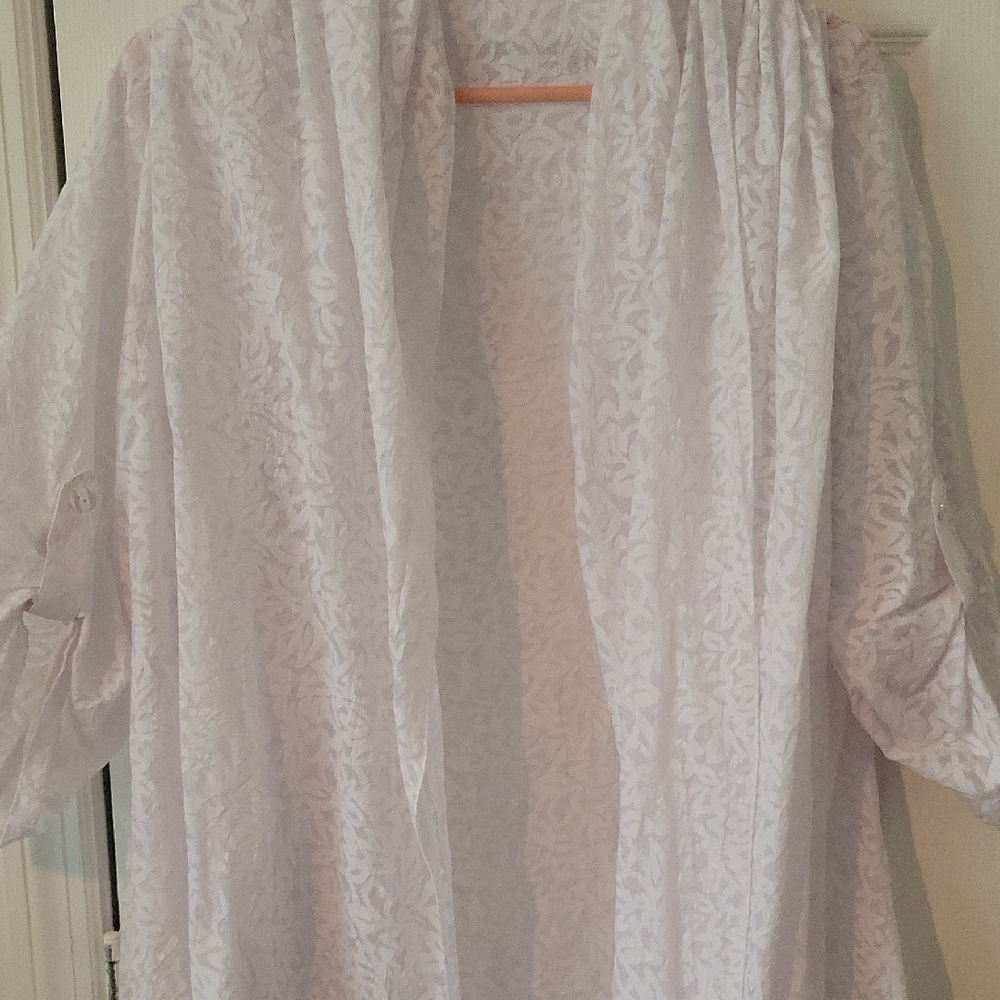 Coldwater Creek White Textured Cardigan